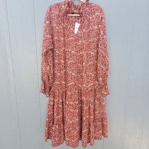 O.P.T Floral Poppy Prairie Boho Flowy Ruffle Dress
